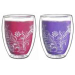 Creano doppelwandige Gläser 250ml Flowery White - Thermoglas mit Dekor - "DG-H FLOWERY" 2er Set - Image 7
