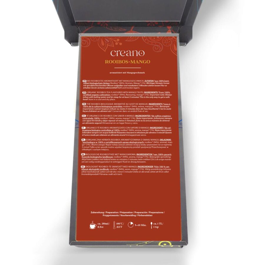 3er Dose Grobschnitt BIO Kräutertee “Kräuter-Mix“ Creano (Fruchtige Kamille, Süße 3-Minze, Rooibos-Mango)  * – Bild 6